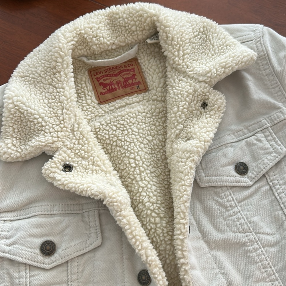 Levis sherpa lined jacket coat shacket medium corduroy trucker - Picture 2 of 11